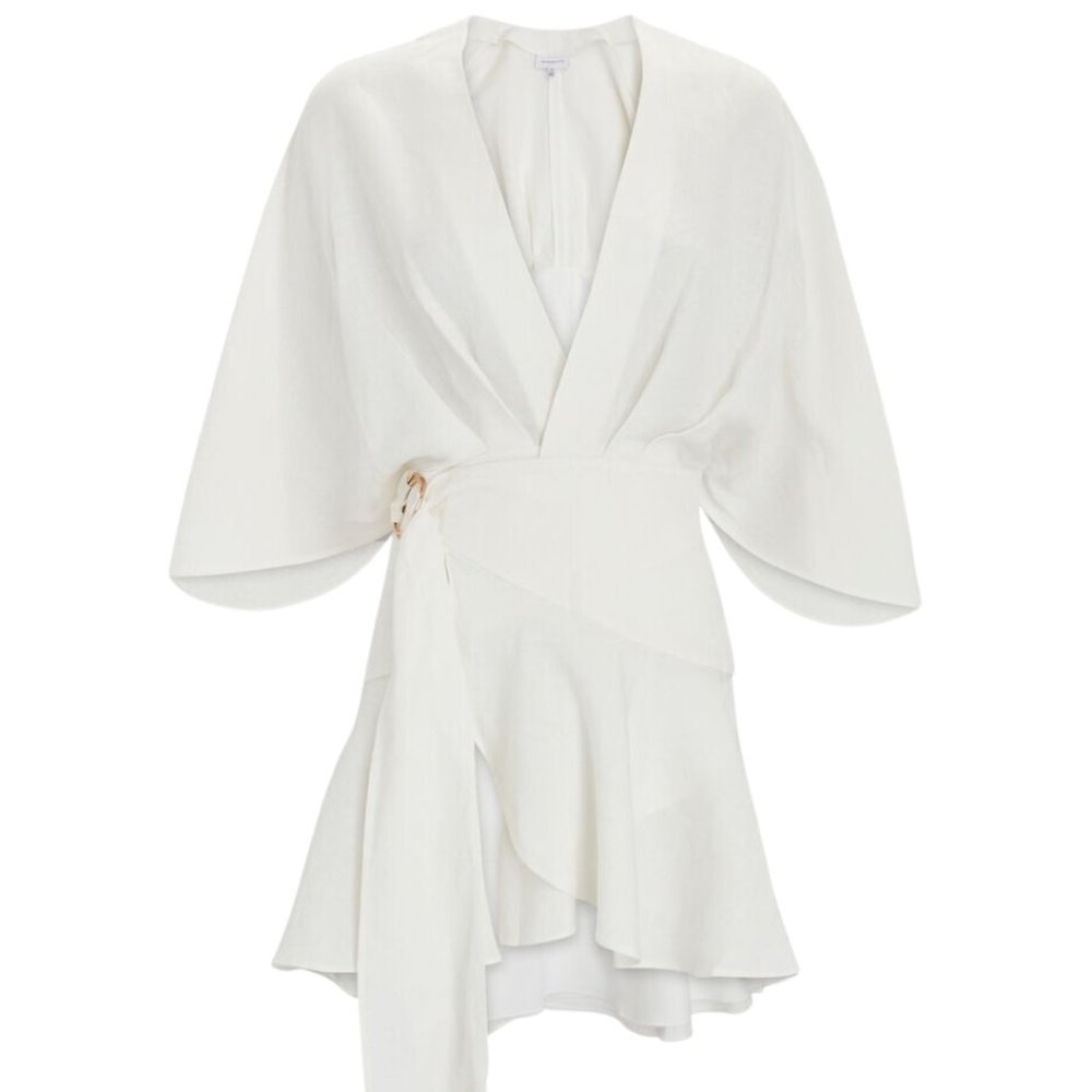 Significant Other Olivia Ruffled Linen-Blend Mini Dress